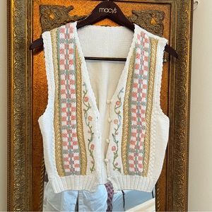 Vintage Floral Knit Vest